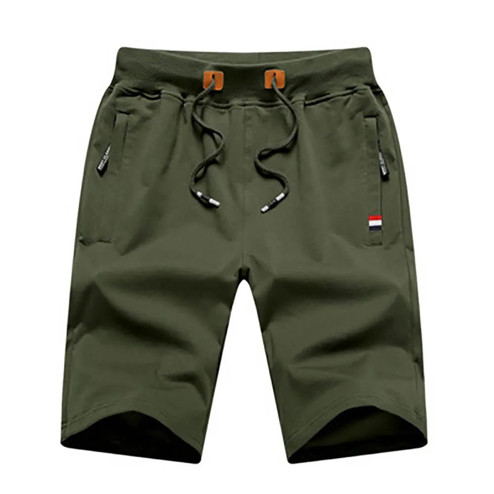 Men Casual Shorts New Summer Male Fashion Casual Short Men's Solid Color Fitness Breathable Shorts Men Drawstring Shorts - 3KDyn